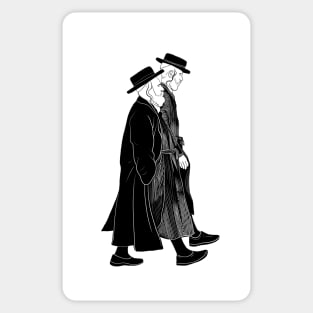 Two orthodox jews walking Sticker